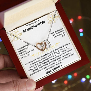 To My Beautiful Granddaughter - Interlocking Hearts Necklace Gift Set - SLDDL0011 - Sunshine Letters Co
